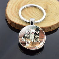 Lovely Husky Photo Keychain Keyrings for Women Partner Couples Friendship Keychains Keyring Party Vacation Birthday Gifts Rings