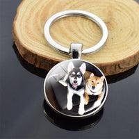 Lovely Husky Photo Keychain Keyrings for Women Partner Couples Friendship Keychains Keyring Party Vacation Birthday Gifts Rings