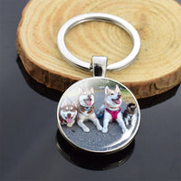 Lovely Husky Photo Keychain Keyrings for Women Partner Couples Friendship Keychains Keyring Party Vacation Birthday Gifts Rings