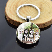 Lovely Husky Photo Keychain Keyrings for Women Partner Couples Friendship Keychains Keyring Party Vacation Birthday Gifts Rings