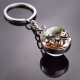 Husky Photo Keychain Keyrings for Women Bag Chains Gifts Handmade Glass Ball Bohemia Long Pendant Wholesale