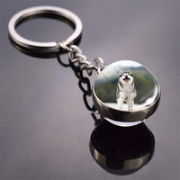 Husky Photo Keychain Keyrings for Women Bag Chains Gifts Handmade Glass Ball Bohemia Long Pendant Wholesale