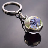 Husky Photo Keychain Keyrings for Women Bag Chains Gifts Handmade Glass Ball Bohemia Long Pendant Wholesale