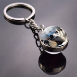 Husky Photo Keychain Keyrings for Women Bag Chains Gifts Handmade Glass Ball Bohemia Long Pendant Wholesale