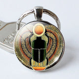 Ancient Egypt Scarab Keychain Silver Color Handmade Keychains Keyrings men's Car Key Rings Women Bag Chains Party Gift