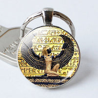 Ancient Egypt Scarab Keychain Silver Color Handmade Keychains Keyrings men's Car Key Rings Women Bag Chains Party Gift