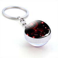 12 Constellation Keychain 12 Zodiac Signs Glass Ball Keychains Keyrings Luminous Pendant Key Rings Holder Birthday Gifts