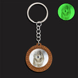 Luminous Wolf Keychain Wooden Handmade Key Chain Kryringa Bohemia Long Chains Pendant Keyholder Glow in The Dark Glass