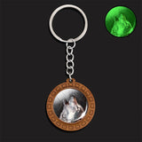 Luminous Wolf Keychain Wooden Handmade Key Chain Kryringa Bohemia Long Chains Pendant Keyholder Glow in The Dark Glass