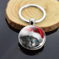 Cute Animals Keychain Anime Cat Double Side Keychains for Women Bag Chains Men Car Key Rings Silver Color Jewllery