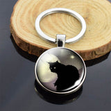 Cute Animals Keychain Anime Cat Double Side Keychains for Women Bag Chains Men Car Key Rings Silver Color Jewllery