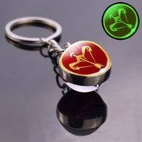 12 Constellation Luminous Keychain Glass Ball Pendant Zodiac Keychain Glow In The Dark Key Chain Holder Men Women Birthday Gift