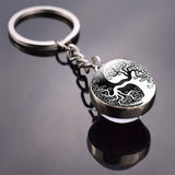 Black and White Cats Keychain Yin Yang Cats Picture Glass Ball Key Chain Double Side Glass Keyring Christmas Gifts