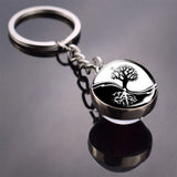 Black and White Cats Keychain Yin Yang Cats Picture Glass Ball Key Chain Double Side Glass Keyring Christmas Gifts