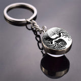 Double Side Glass Keyring Christmas Gifts Black and White Cats Keychain Yin Yang Cats Picture Glass Ball Key Chain