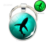 Unique Design Sea Turtle Photo Keychain Luminous Keychians Glowing in The Night Key Chain Women Men Car Keyrings Gifts