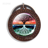 Tree of Life Keychain Life Tree Art Picture Glass Cabochon Wooden Keychain Vintage Key Chains Tree of Life