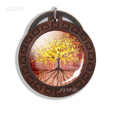 Tree of Life Keychain Life Tree Art Picture Glass Cabochon Wooden Keychain Vintage Key Chains Tree of Life