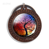 Tree of Life Keychain Life Tree Art Picture Glass Cabochon Wooden Keychain Vintage Key Chains Tree of Life