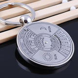 50 Years Super Perpetual Calendar Keychain Silver Color Astrology Party Key Chains Holder Car Bag Keyring Gifts