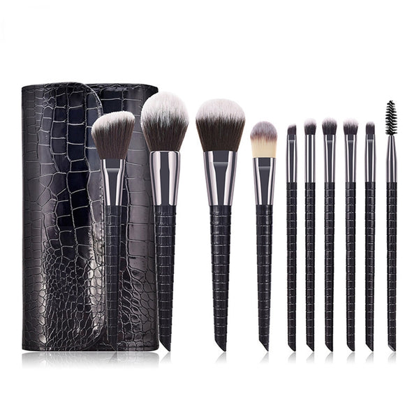 Crocodile Pattern Makeup Brushes Bag Foundation Powder Eyelash Eyebrow Comestic Brush Set Pinceaux De Brochas Maquillage