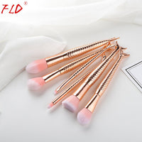 6Pcs Mermaid Professional Makeup Brushes Set Face Powder Blush Brush Cosmetic Tools Foundation Eye Brush Kit