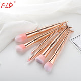 6Pcs Mermaid Professional Makeup Brushes Set Face Powder Blush Brush Cosmetic Tools Foundation Eye Brush Kit