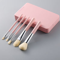 360° Rotation LED Travel Makeup Brushes Set Folding Cosmetic HD Mirror Portable Make Up Brush Box Beauty Tools Maquiagem