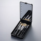 360° Rotation LED Travel Makeup Brushes Set Folding Cosmetic HD Mirror Portable Make Up Brush Box Beauty Tools Maquiagem