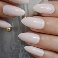 Fake Nail Tips Short Oval Faux Ongles Khaki Spolish Artificial Nails DIY Salon Press On Nails 24pcs With Glue Sticker