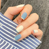 Spring Summer Colorful Graffiti Women False nails with jelly glue finished fake nails waterproof removable press on nail patches