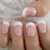 Beige Gradient French Manicure Tips Gorgeous and Classy Natural Fake Nails Faded Nails Designed