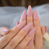 Professional Almond shaped Nail Tips Stiletto Matte Fake Nails White Short Press On Nails With Free Adhesive Tabs