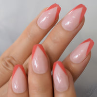 Beige Gradient French Manicure Tips Gorgeous and Classy Natural Fake Nails Faded Nails Designed