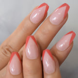 Beige Gradient French Manicure Tips Gorgeous and Classy Natural Fake Nails Faded Nails Designed