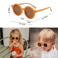 Children Boy/Girl Cute Leopard Double Color Cartoon Bear Shape Round Sunglasses Kids Retro Sunglasses UV400 Protection