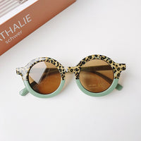 Children Boy/Girl Cute Leopard Double Color Cartoon Bear Shape Round Sunglasses Kids Retro Sunglasses UV400 Protection