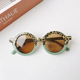 Children Boy/Girl Cute Leopard Double Color Cartoon Bear Shape Round Sunglasses Kids Retro Sunglasses UV400 Protection