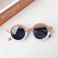 Children Boy/Girl Cute Leopard Double Color Cartoon Bear Shape Round Sunglasses Kids Retro Sunglasses UV400 Protection
