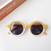 Children Boy/Girl Cute Leopard Double Color Cartoon Bear Shape Round Sunglasses Kids Retro Sunglasses UV400 Protection