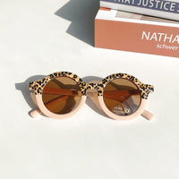Children Boy/Girl Cute Leopard Double Color Cartoon Bear Shape Round Sunglasses Kids Retro Sunglasses UV400 Protection