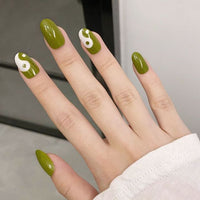 Spring Summer Colorful Graffiti Women False nails with jelly glue finished fake nails waterproof removable press on nail patches