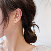 Bohemian Wedding Ear Wrap Crawler Hook Earring Crystal Stud Earrings For Woman Lightning Zirconia Climber Earrings Jewelry