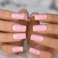 Beige Gradient French Manicure Tips Gorgeous and Classy Natural Fake Nails Faded Nails Designed