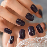 Black Round Tips False Nails Heart Speckle Decorative Clear Thin Gel Coating Fake Nail With Adhesive Sticker