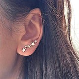 Hot Selling Simple Stylish Star Women Stud Earrings Shiny White Zircon Exquisite Versatile Female Earring Fashion Jewelry