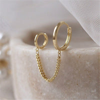 Simple Fashion Punk Chain Ear Cuff for Women Clip on Earrings Gold Earcuff Without Piercing Earring Trendy Jewelry Gift