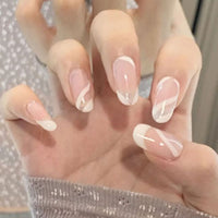 Spring Summer Colorful Graffiti Women False nails with jelly glue finished fake nails waterproof removable press on nail patches