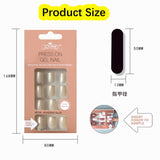 24pc Nails Art Fake Nail Tips False Press on Coffin with Glue Stick Designs Clear Display Short Set Full Cover Artificial Square