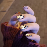 24pcs/box Cat Eye Phototherapy Nail Patch Wearable Fake Nail Short False Nail Wedding For Winter Autumn wearable full cover